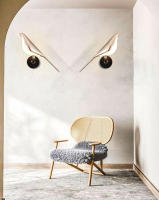 Lámpara De Pared LED Toque Magpie Bird Rotación 360° Para Sofá Cama Interior Iluminación De Interiores Metal Dorado Plata - details 19
