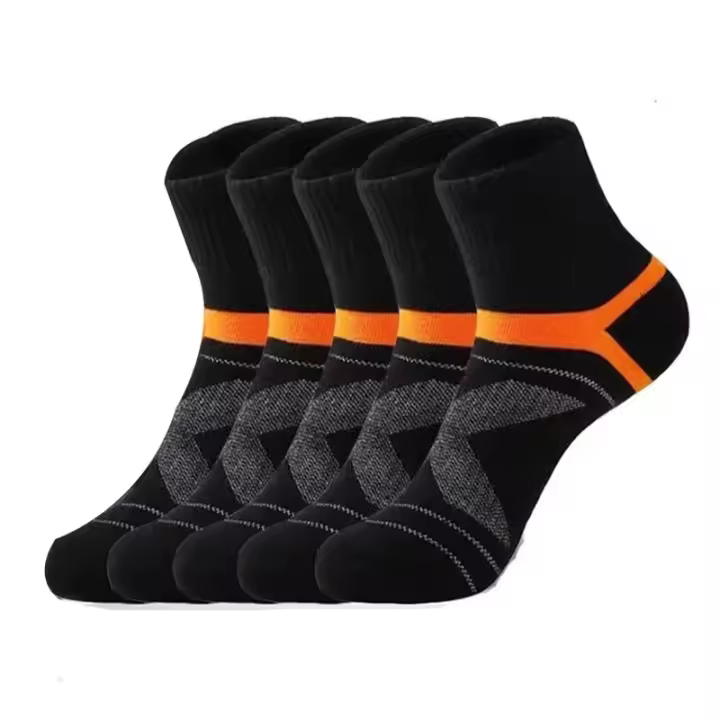 5 pares Lot Calcetines de hombre Calcetines deportivos negros Casual Run Otoño Invierno Calcetines masculinos transpirables - 1