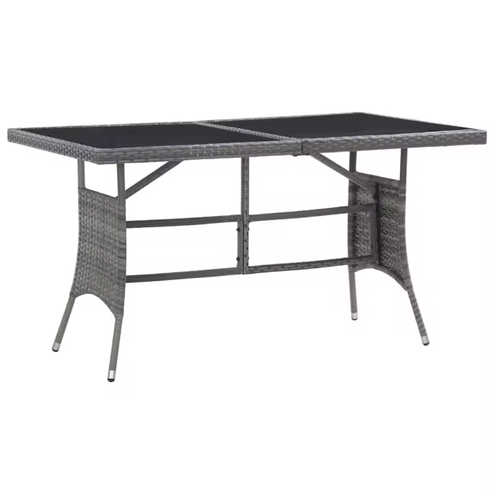 Mesa de Jardín sintético gris 140x80x74 cm - 1