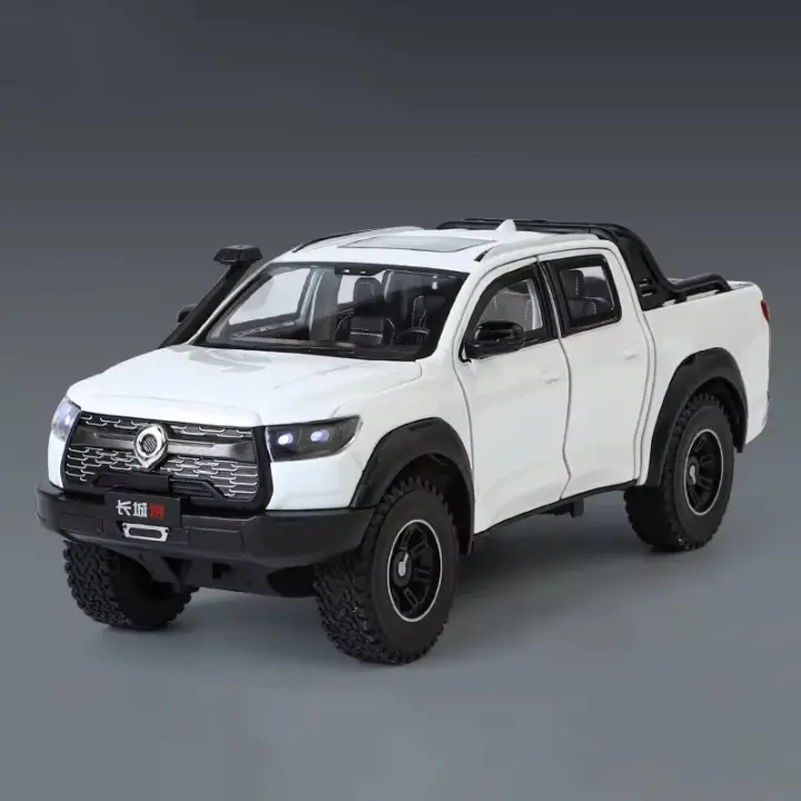 Modelo De Coche POER a Escala 1:24 Juguete De Aleación De Metal Con Ruedas Libres Absorción De Choque Sonido Y Luz Camión Pickup Off-Road Para Niños - 1