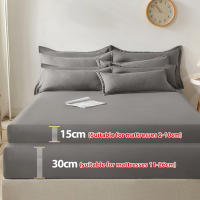 Sábana Ajustable De Color Sólido Protección De Muelles Para Cama Individual Doble Reina 100% Algodón 200TC Funda De Sábanas Con Banda Elástica - details 1