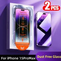 2PCS Protector De Pantalla De Vidrio Templado Para iPhone 15 pro Max Anti-Scratch Fácil Instalación Vidrio De Vidrio Transparente Para iPhone 15 Promax - details 0