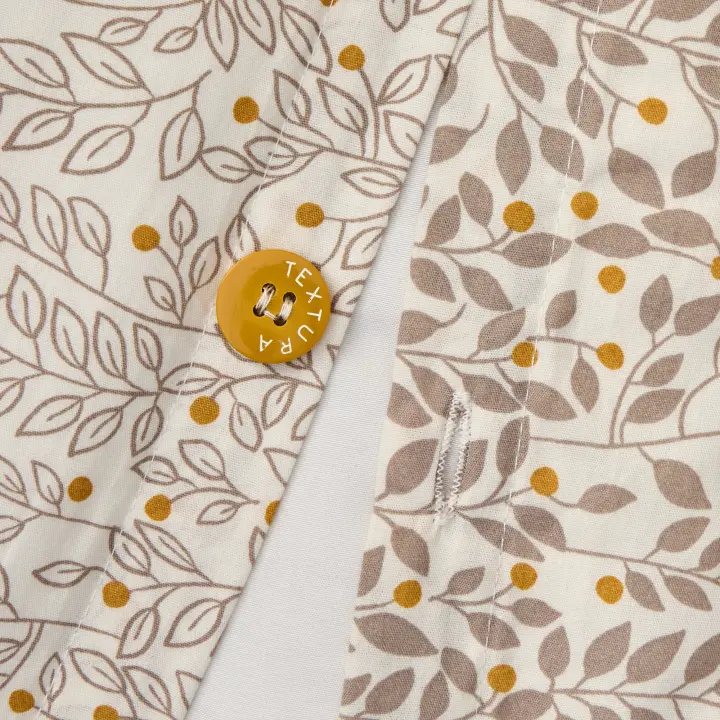 TEXTURA Funda nórdica algodón sostenible hojas Foja color amarillo100% Algodón percal, Percal, Estampado, Disponible en: cama 80-90cm/cama 105-120cm/cama 135-140cm/cama 150-160cm/cama 180-200cm - 1