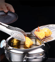 Olla De Freír Profunda Japonesa Con Termómetro Y Tapa Acero Inoxidable 304 Para Cocina Tempura Tamaño 20-24 Cm - details 0