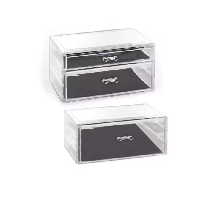 Bloom Store-pack2 Organizador Multiusos，Caja Multiusos Confortime (23.5 x 15.2 x 10.7 cm)，Caja de joyería de acrílico transparente para mujer, caja de joyería simple,  caja organizadora de joyería, caja de almacenamiento de joyería para pendientes y pulse - 1