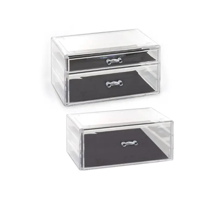 Bloom Store-pack2 Organizador Multiusos，Caja Multiusos Confortime (23.5 x 15.2 x 10.7 cm)，Caja de joyería de acrílico transparente para mujer, caja de joyería simple,  caja organizadora de joyería, caja de almacenamiento de joyería para pendientes y pulse - 1