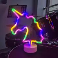 Lámpara De Mesa LED Neón De Unicornio Con Logo Potenciada Por USB/batería Decoración Cómoda Para Bodas Cumpleaños Fiestas Vacaciones - details 0