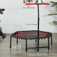 SPORTNOW Trampolín de Fitness 114x114x132 cm Cama Elástica Fitness con Mango Ajustable de 3 Niveles Marco de Acero para Entrenamiento Piernas Cuerpo en Hogar Oficina Gimnasio Rojo - details 11
