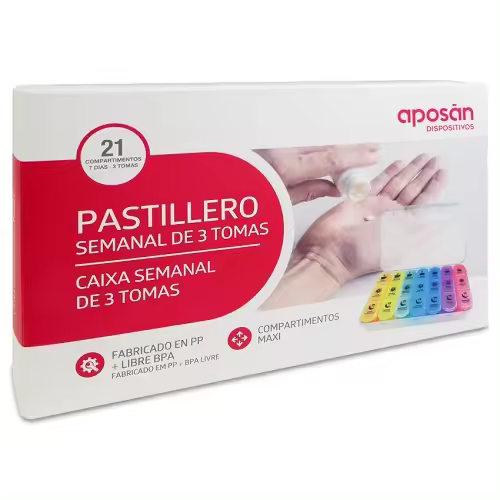 Pastillero Semanal 3Toma Maxi - Organiza Tus Pastillas - Salud de la Mujer - 1