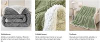 NQT Manta Borreguillo Jacquard para Sofá Cama 130x160cm, 160x220cm y 220x240cm - Mantas Polar Reversible de Sherpa Gruesa, Calientes Super Suaves y Cómodas - details 2