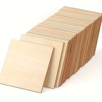 10Pcs Hojas De Madera Sólida Cuadradas 4x4 Pulgadas Para Manualidades Blanqueadas Para Quemado De Madera Pintura Y Tinte - details 0