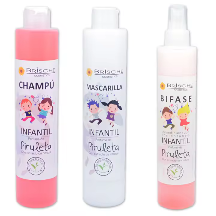 Brische Cosmetics Brische Pack 3 Piezas Champú, Mascarilla y Bifase Aroma Piruleta con árbol de Té 250ml - 1