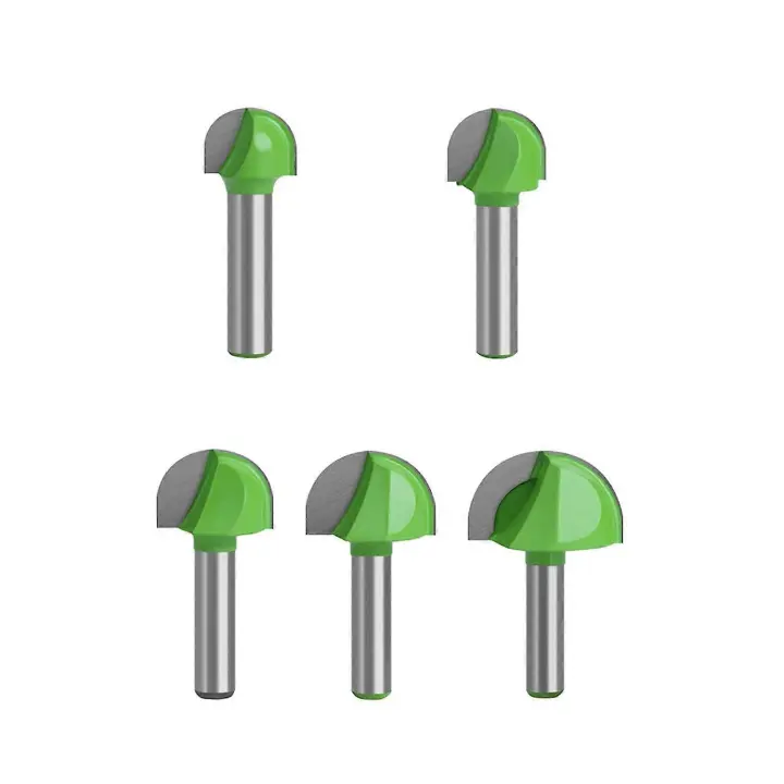 5 Pcs 8mm Shank Router Core Box Bits CNC Round Groove Milling Cutter Woodworking Tools ( 16/18/22/25/32 mm) - 1