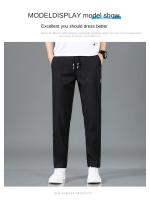 Pantalones Casuales Para Hombre Verano Estilo Coreano Ajustados Versátiles Deportivos Seda Helada Color Sólido Moda Casual - details 4