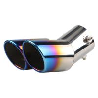 Puntas De Escape De Acero Inoxidable Para Coche Universal Modelo Doble Con Tubo De Eje Azul Accesorios De Muffler - details 10