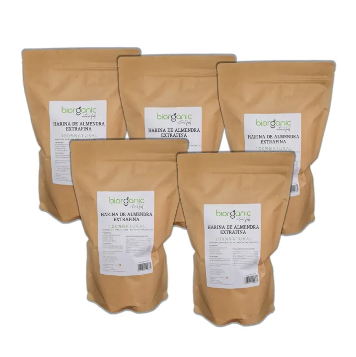 Harina de Almendra extrafina PACK 5kg KETO, Española - ESPECIAL REPOSTERIA – SIN GLUTEN – Biorganic. Almendras de España molidas. - 1