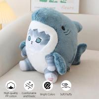 Lindo muñeco de peluche de gato y tiburón de 25 cm, peluche de tiburón suave, lindo muñeco de peluche de animal de peluche - details 2