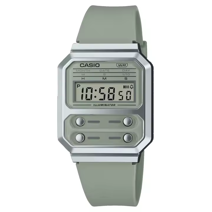 Casio Reloj Unisex Digital Cuarzo con Correa de Silicona A100WEF-3AEF - 1