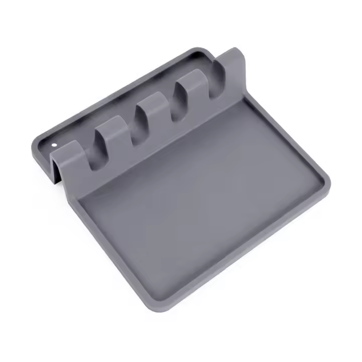 Soporte de silicona para utensilios con almohadilla antigoteo, resistente al calor, sin BPA, para cocina y estufa. - 1