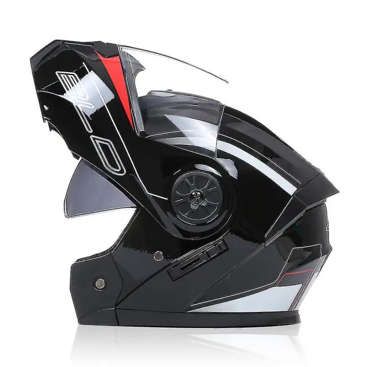 2020 New Arrival Men Motorcycle Professional Racing Flip Up Helmet Abs Material Modular Dual Lens Helmets Dot Certification - 1