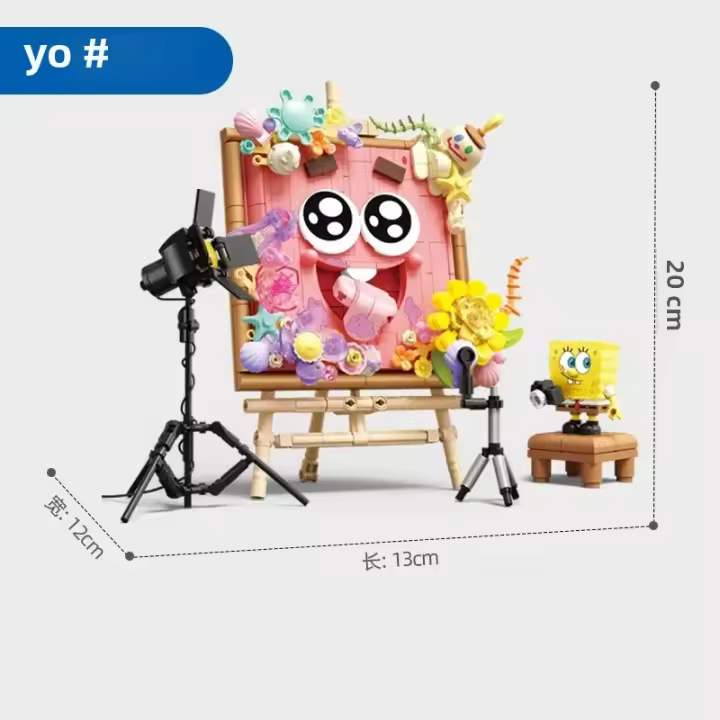 Bloques De Construcción 3D SpongeBob SquarePants Serie Creativa Regalo De Fiestas Para Niños Decoración De Escritorio Bloques De Plástico ABS Tamaño Pequeño Compatible Con Lego - 1