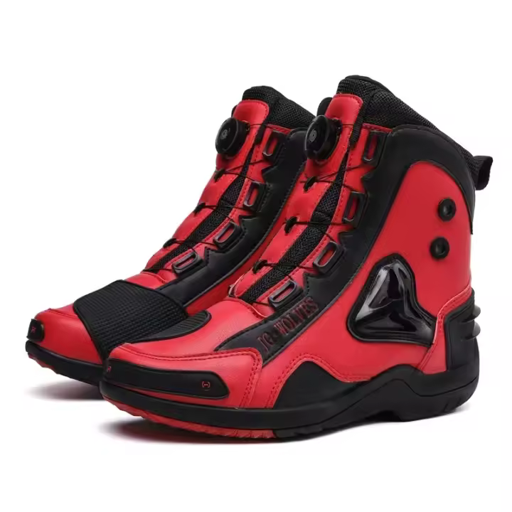 Botas De Motocicleta Para Hombre Y Mujer Microfibra Cuero Anticolisión Protección De Tornillo Zapatos De Motocross Moto Racing - 1