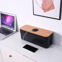 Caja De Almacenamiento De Cable De Madera Caso De Almacenamiento De Línea Eléctrica Organizador De Cargador Y Enchufe a Prueba De Polvo Para El Hogar - details 2