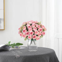 Ramo De Flores Artificiales Rosas Blancas De Seda Para Decoración De Fiesta Navidad Boda Jardín Exterior Sala De Estar Vaso Regalo Familiar - details 9