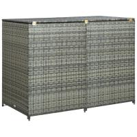 vidaXL Cobertizo Doble Contenedor Basura Ratán Compostaje Patio Jardín Color Negro,  Antracita, y mas - details 1