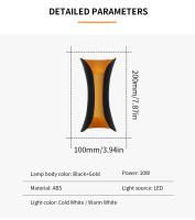 Lámpara De Pared LED Impermeable 10W Para Exterior E Interior Decoración De Jardín Y Porche Estilo Minimalista AC85-265V - details 8