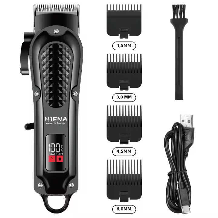 Cortador De Pelo Eléctrico Hiena HYN-212 Recargable Sin Cable Para Hombres Potente Con Ajuste De Longitud Y Recarga Rápida Trimmer De Barba Herramienta De Peluquería - 1