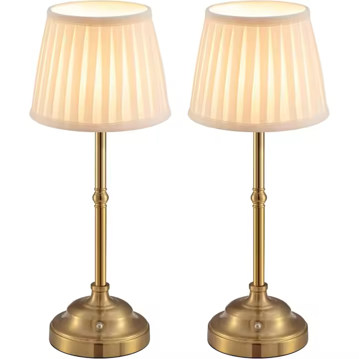 Pack de 2 Lampe de Mesa recargable, sans fil, portable y regulable, Lampe de Chevet LED rétro Alimentación par une baterías 4000mAh pour l'intérieur et l'extérieur - 1