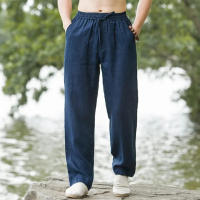 Men's Beach Pants Joggers  Streetwear Cotton Linen Sweatpants Casual Pants Hawaiian Vacation Loose Summer Long - details 5