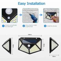 Lámpara Solar Exterior Inteligente De 100 LEDs Impermeable Para Iluminación De Jardín Y Calle Puerta De Hierro Moderna - details 11