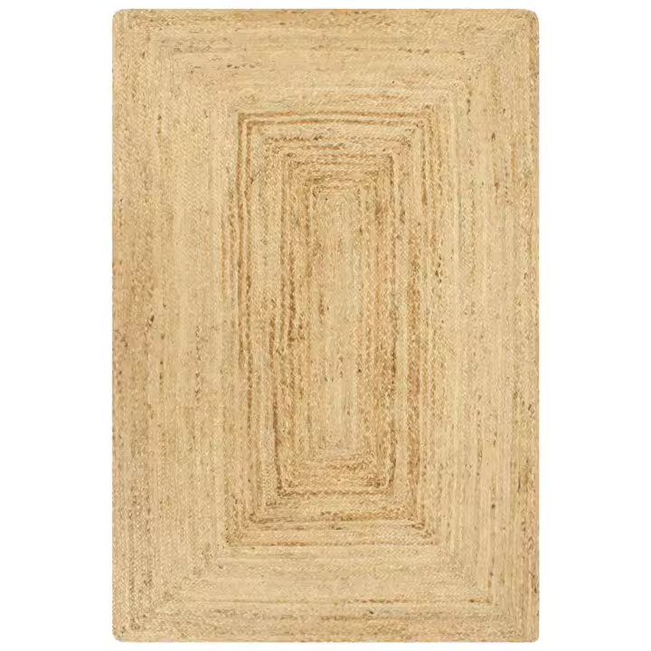 vidaXL Alfombra hecha a mano de yute Dimensiones 80 x 160 cm,  120 x 180 cm,  160 x 230 cm y mas Alfombras de área  Alfombra de Piso para Sala de Estar Dormitorio Habitación Salón - 1
