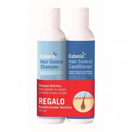 CUTANIA® HairControl Pack 236 ml - Champú + Acondicionador de Regalo - 1