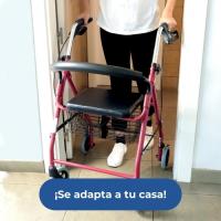 Mobiclinic® Andador de 4 ruedas Rollator Plegable Ligero con asiento Frenos de maneta Andador para ancianos Aluminio resistente Alhambra Gris - details 0