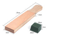 WUTA Afilador De Cuchillos De Cuero 1 Pieza Con Tablero De Pulido De Madera Negra Y Compuesto De Pulido Fino Herramienta De Afilado Para Navajas Y Navajas - details 1