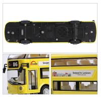 Modelo De Autobús De Aleación 1:32 Con Sonido Y Luz Vehículo Pull Back Juguetes De Decoración Para Niños Regalo Simulación Alta Diecast - details 4