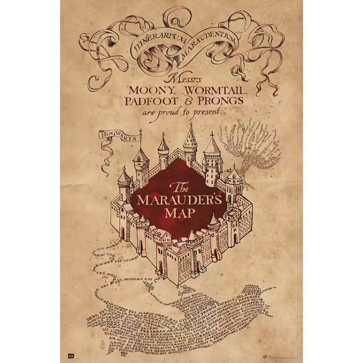 Poster harry potter mapa del merodeador - 1