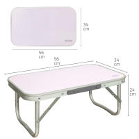 Aktive - Mesa baja plegable camping, color malva, 56x34x24 cm, uso exterior, patas plegables, soporta 30 kg, estructura aluminio (tubo 19 mm), tablero madera MDF, antideslizante, plegado compacto, mesa portátil, resistente y duradera, con asa tipo maletín - details 3