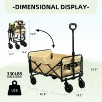 S7 STAR 5 inch Carro Plegable de Jardín Playa, Carrito Transporte Resistente con Puerta Uso al Aire Libre, Carrito Campamento Ideal para Compras Camping , Carro Mango Ajustable Gran Capacidad, Fácil de Guardar (Portón Trasero Extendido) - details 2
