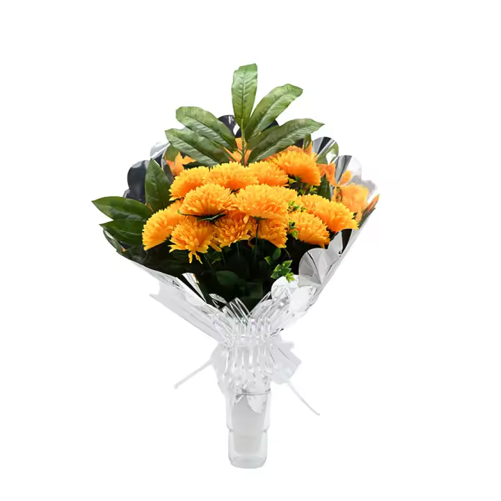 PLUSHOME Flores Artificiales: Elegancia Duradera: ramo Artificiales para Cementerio, Nichos y Sepulturas,Más de 30 Diseños tamaño aproximado 58x45cm,Botes con Liliums Artificiales. - 1