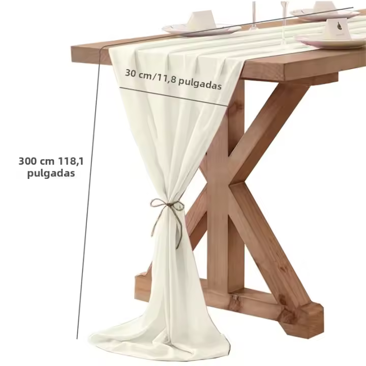 Corredor De Mesa De Organza 30cm X 300cm Estilo Bohemio Romántico Para Bodas Cumpleanos Y Decoración De Mesa De San Valentín - 1