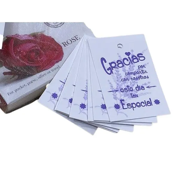 50 tarjetas de agradecimiento para detalles de invitados de boda comuniones bautizo tarjetas kraft blancas con mensaje Gracias por compartir con nosotros este día tan especial medida de 4 x 6 cm - 1