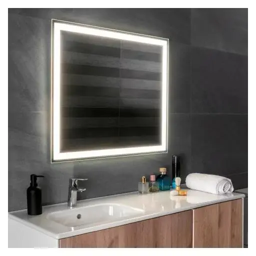 APLIKE BATHROOM LIGHTING - Modelo Altea S2 | Espejo de Baño Rectangular con Función Antivaho y Luz Neutra (4000K) - 80 x 70 cm o 120 x 70 cm - Fácil Instalación, Calificación IP44 - 1