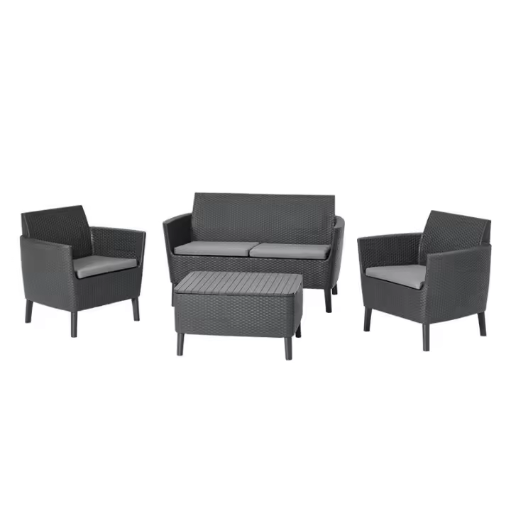 KETER 253220 Conjunto de exterior de 4 plazas Salemo - Antracita - 1