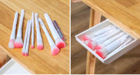 Organizador Creativo Con Cajón Oculto Para Escritorio Sin Agujeros Perforados Caja De Suministros Adhesiva Para Oficina Y Hogar - details 5