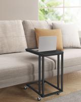 Mesa auxiliar moderna con ruedas y pies ajustables, ideal para dormitorio, fácil de montar, marco de acero, en blanco crema o negro ébano - details 21