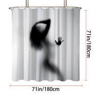 Cortina De Ducha Moderna Estilo Abstracto Sombra Humana 180x180cm Impermeable Y Antimoho Impresión De Sombra Humana Decorativa Para Baño - details 11